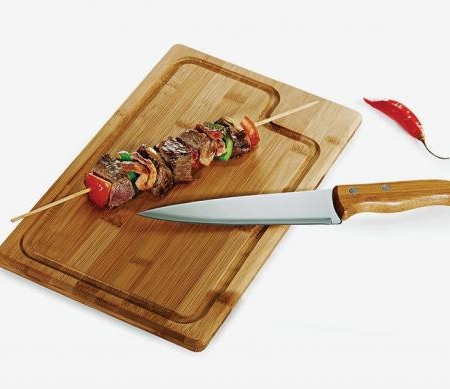 CONJUNTO PARA CHURRASCO EM BAMBU/INOX DALLAS 2 PEÇAS MB-19073