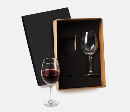 JOGO DE TAÇAS DE VIDRO PARA VINHO 190 ML 2 PEÇAS VI-08612